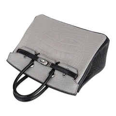 Gris Perle / Black Matte Alligator Palladium Hardware Bag