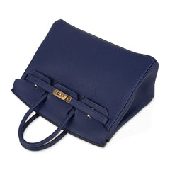 Blue Encre Gold Hardware Togo Leather Bag