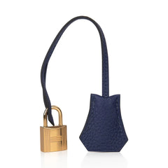 Blue Encre Gold Hardware Togo Leather Bag